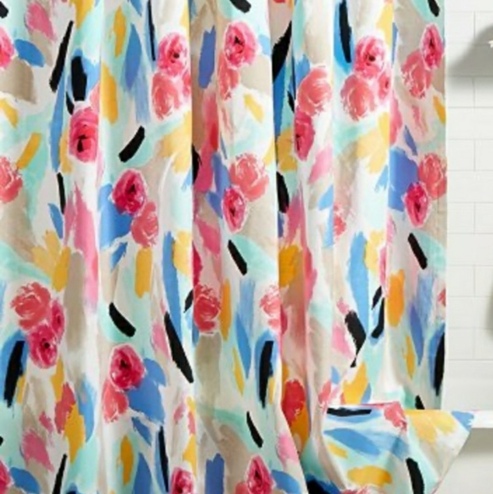 Kate Spade paintball floral shower curtain